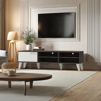 Meuble TV 1 porte design moderne fabriqué en Malaisie, étagère de rangement contemporaine pour salon, en aggloméré/panneaux de particules 2650