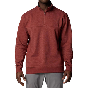 High Quality Custom Logo 1/4 Quarter Zip up Sweatshirt 350 Gsm 100% Cotton Half Zip Hoodie for Men Half Zip Sweatshirt - Product Image 1
