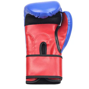 Gants de boxe en cuir PU bleu avec fermeture Velcro, sangle de poignet réglable pour l'entraînement des adultes - Product Image 5