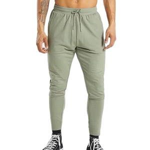 Pantalon de jogging droit taille haute pour homme, 100 % coton, écologique, séchage rapide, respirant, décontracté, avec cordon de serrage - Product Image 1