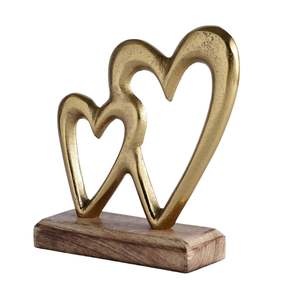 Figura Decorativa de Corazones Románticos en Forma de Doble Corazón con Base de Madera, Decoración para el Hogar y el Dormitorio, Regalo de Amor para Parejas - Product Image 4