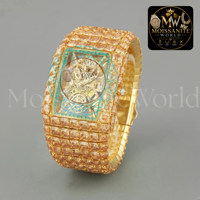 Montre-bracelet de luxe Hip Hop à breloques, édition limitée, en argent sterling 925, avec boîtier de 5 mm, analogique, sport, pour homme, ornée de diamants émeraude, dernière tendance
