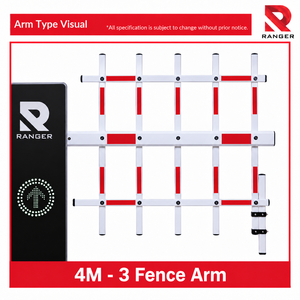 High Security 3 Fence Arm <b>Boom</b> Barrier Gate 4M DC Brushless Automatic Parking Access Control with LED Display Malaysia Supplier - Product Image 2