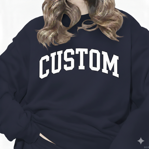 Custom Brand Women's Custom Printed Crewneck <b>Sweatshirt</b> Fleece Long Sleeve Oversized Winter Casual Wear - Product Image 4