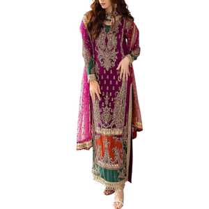 Elegant Pakistani Wedding <b>Dress</b> Women Floor-Length Embroidered Traditional Indian & Pakistani Set Polyester Formal Evening Wear - Product Image 4
