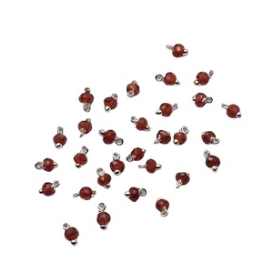 Tiny Christian Garnet Gemstone Charms 3-4mm Faceted Wire <b>Wrapped</b> in 925 Sterling Silver for Jewelry Making Wholesale - Product Image 1