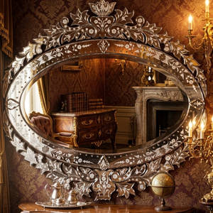 Espejo de Pared Estilo Barroco Veneciano |   Espejo Decorativo de Vidrio de Estilo Antiguo de Lujo para Sala de Estar, Dormitorio y Decoración de Interiores de Hotel - Product Image 2