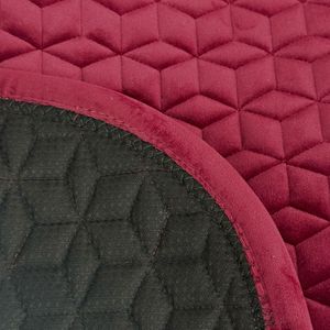 Polyester Velvet Horse Saddle Pad Diamond & V Chevron Quilted Rhinestone <b>Trim</b> Durable Luxury Equine <b>Cushion</b> for Riding Show - Product Image 3
