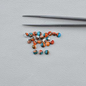 Cabochons ronds plats en turquoise naturelle de haute qualité de 4 mm, pierres précieuses brutes fabriquées à la main, calibrées, meilleur fournisseur de bijoux - Product Image 3