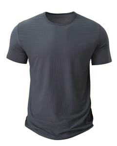 T-shirt uni pour homme, 180 grammes, teinture unie, respirant, séchage rapide, col rond, manches courtes, tricoté, vêtement décontracté, fitness - Product Image 1