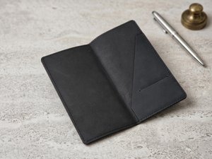 Porta facturas de cuero genuino de alta gama para restaurante con cierre magnético, presentador de recibos personalizado, carpeta para camarero LBH-0032B - Product Image 3