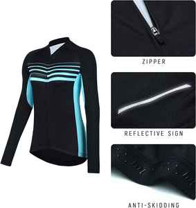 Maillot de cyclisme pour femmes de haute qualité, 100% polyester, antibactérien, vêtements de sport confortables, designs de logo personnalisés, uniforme de cyclisme - Product Image 4