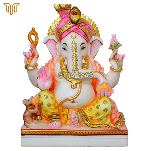 Pure Marble Ganesh Statue with Traditional Turban | Handcrafted Lord Ganesha Idol | Premium Marble Ganpati Murti for Home Temple - Product Image 2