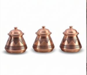 Handmade Triple Decorative Stainless Steel Spice Container Engraved Antique Canister For Kitchenware Storage And Organization - Product Image 1