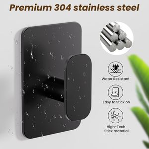 Heavy Duty Stainless Steel Wall <b>Hooks</b> Coat Rack Self-Adhesive 26lb Max Capacity Waterproof Rust <b>Sticky</b> Wall Hanging Towel Coat - Product Image 3