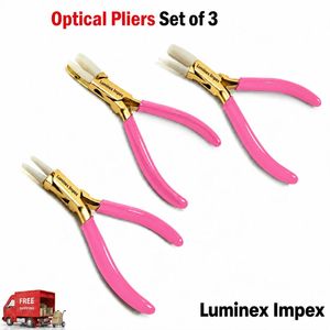 Ensemble de pinces optiques à mâchoires en nylon Luminex Impex, 3 pièces, finition dorée avec poignées roses pour l'ajustement des montures de lunettes - Product Image 5