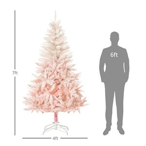 Albero di Natale a Matita Rosa da 2,1 m con Supporto in Metallo, Albero Artificiale in PET ad Apertura Automatica per Decorazioni Natalizie Domestiche - Product Image 3