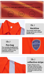 ผู้ผลิตชุดทำงานเพื่อความปลอดภัย โรงงานผลิตชุดทำงาน ชุดทำงานแขนยาวเพื่อความปลอดภัย ชุดทำงานมืออาชีพ ชุดยูนิฟอร์ม OEM - Product Image 5