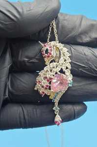 Pendentif Licorne en Argent 925 Plaqué Or 18K avec Moissanite, Breloque Thème Animal Coupe Poire pour Femme, Bijou Cadeau de Luxe - Product Image 5