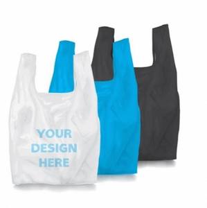 Sac de shopping en plastique de grande taille, personnalisé, imprimé avec logo, de haute qualité, avec poignée - Product Image 1