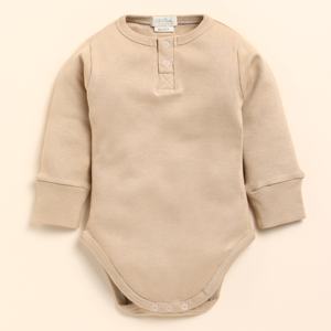 Body à manches longues en bambou élasthanne biologique de qualité supérieure pour sous-vêtements latte pour bébé - Product Image 1