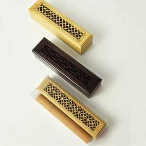 Calming Aroma Carved Wooden Box Agarwood Oud Incense Sticks Gift Set | Stress Relief Fragrance <b>Burner</b> Wood Incense Holder - Product Image 5