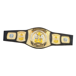 Cinturón de Campeonato Master Chief Navy Pride de Cuero Negro con Diseño de Ancla USN Dorada e Insignia de Master Chief - Product Image 6