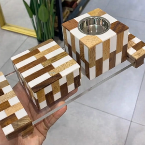 Coffret d'encens en bois de style arabe et plateau en acrylique, Mubkhar personnalisé pour la décoration de table, idéal pour le Ramadan et l'Aïd, produit phare - Product Image 1