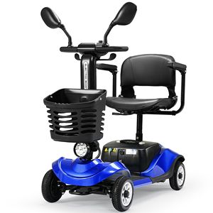 Scooter Elettrico Pieghevole Compatto a 4 Ruote con Cestino e Luce per Viaggi, Facile Mobilità per Disabili - Product Image 1