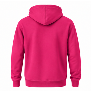 <b>Men's</b> Custom Fuchsia <b>Pink</b> Pullover Hoodie Fleece <b>Sweatshirt</b> Long Sleeve Regular Fit Drawstring Kangaroo Pocket Casual Streetwear - Product Image 2