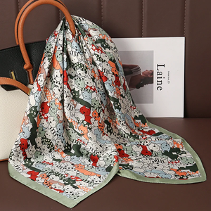 Luxury Print Satin Silk Square Scarf for Women <b>Shawl</b> Hijab Neckerchief Female Hair Ribbon Headband Fashion <b>Wrap</b> Bandana 2026 New - Product Image 6
