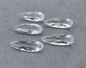 คริสตัลควอตซ์ธรรมชาติทรงหยดน้ำเจียระไนแบบเหลี่ยมเพชรพลอยสำหรับทำเครื่องประดับ - Product Image 1