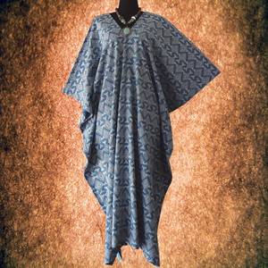 Robe caftan japonaise en coton mélangé durable, col en V, coupe ample et décontractée, vêtements traditionnels pour femmes - Product Image 1