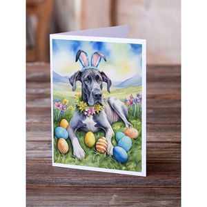 Great Dane Whimsical A7 Size <b>5x7</b> Blank Note Cards Pack of 8 Easter Egg Hunt Greeting Cards with <b>Envelopes</b> - Product Image 2
