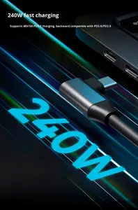 พรีเมียม 90 °   สาย USB4 อลูมิเนียมอัลลอยด์พร้อมปลอก TPU ยืดหยุ่นสำหรับการถ่ายโอนข้อมูล 40Gbps การถ่ายทอดวิดีโอ 8K โซลูชันความเร็วสูงแบบออลอินวัน - Product Image 4