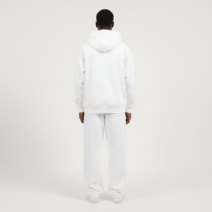 Offre Spéciale – Ensemble Survêtement Homme Personnalisé OEM Brodé et Imprimé, Coupe Ample, en Molleton 100% Coton de Haute Qualité, Blanc - Product Image 2