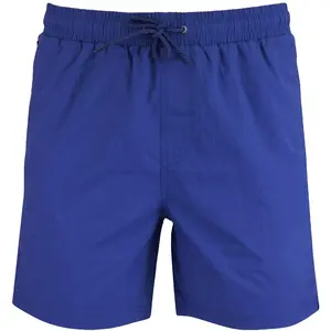 Celana pendek pria, celana kasual luar ruangan musim panas pinggang elastis biru Royal olahraga bernapas untuk pria