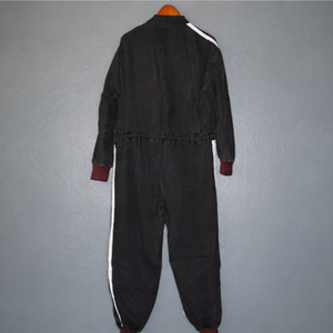 Men's Black Full Sleeve Flame Resistant Quick Dry Windproof <b>Racing</b> <b>Jacket</b> with White Stripes All Seasons Adult Suit Style Wear - Product Image 5