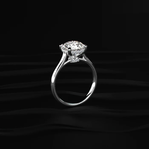 Anillo de Oro de 14K con Diamante Cultivado en Laboratorio, Color D-E, Claridad VVS-VS, Certificado IGI, Solitario con Doble Halo Oculto, Estilo Catedral, Regalo para Ocasiones Especiales - Product Image 2