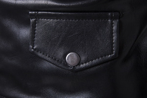 Custom Pu Leather <b>Jackets</b> Woven Breathable Vintage Patchwork Fashionable Zipper Pockets Front Logo Belt Closure for Men - Product Image 2