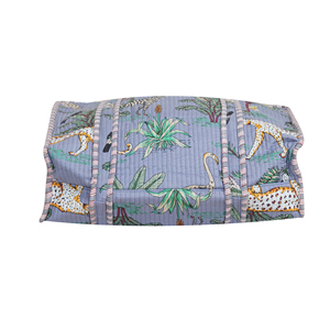 Sac fourre-tout gris matelassé en coton, imprimé léopard bohème, ouverture supérieure, léger, durable, écologique, réversible, pour voyage, plage, shopping, etc. - Product Image 3