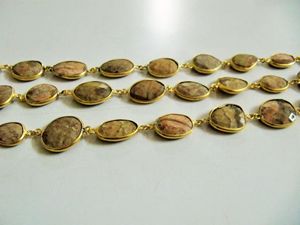 Chaîne de connecteurs en jaspe naturel en forme de pépites et de briolettes - Product Image 3