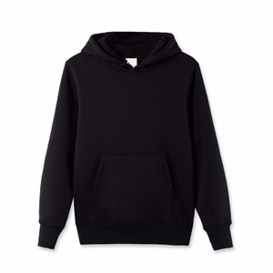เสื้อฮู้ดผู้ชายสีดำ ผ้าฝ้าย 100% เฟรนช์เทอร์รี่ ทรงลำลอง มีกระเป๋าหน้า เหมาะสำหรับใส่ในฤดูใบไม้ร่วง - Product Image 1