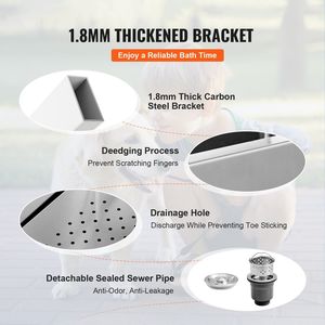 Professional Stainless Steel <b>Dog</b> Grooming Tub 50\" Pet <b>Dog</b> <b>Bathing</b> Station Electric Height Adjustment Faucet Soap Box Grooming - Product Image 5