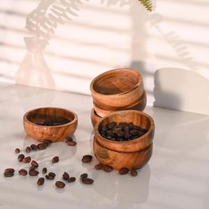 Ensemble de 6 bols de service en bois d'acacia naturel pour salades, chips, collations, décoration de cuisine, à prix d'usine avantageux - Product Image 3