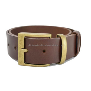 Ceinture en cuir véritable pour homme de haute qualité, design personnalisé, avec boucle en laiton massif, ceinture décontractée pour affaires - Product Image 2