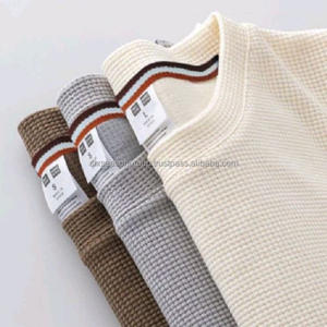 เสื้อยืดวินเทจผู้ชายสำหรับฤดูร้อน ผ้าวาฟเฟิล คอโอเวอร์ คอหลัง แขนสั้น ทรงปกติ ขนาดสั่งทำได้ ผลิตจากผ้าฝ้ายออร์แกนิคเป็นมิตรกับสิ่งแวดล้อม - Product Image 6