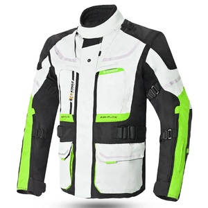Veste de moto pour homme 5 Sports, manches longues, respirante, bicolore blanc noir vert, vêtements de moto en textile, toutes saisons - Product Image 1