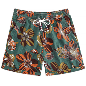 Men Resort <b>Shorts</b> Tropical Print Elastic Waist Drawstring Beach Summer Casual Holiday Colorful Lightweight top mens summer beach - Product Image 1