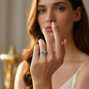 แหวนหมั้นและแหวนสัญญาสำหรับงานฉลองครบรอบ รุ่น Bethany Infinity Moissanite ชุบทอง 14K บนตัวเรือนเงินแท้ - Product Image 5